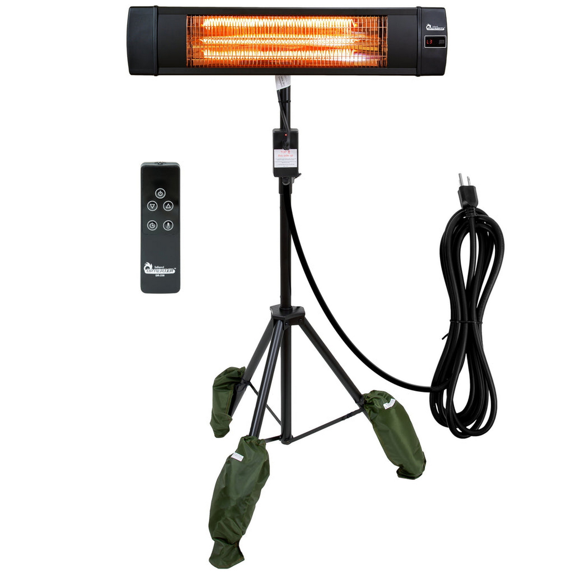 Dr. Infrared Heater, Patio infrared heater with remote and tripod mount, Model# DR-338